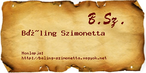 Báling Szimonetta névjegykártya